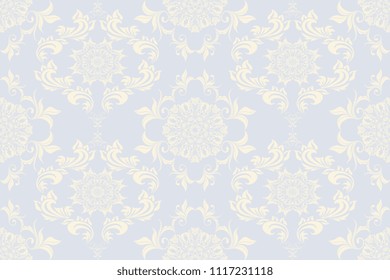 Seamless luxury decorative ornament on background. Luxurious floral ornament on background. Seamless wallpaper pattern. Trendy wallpaper pattern