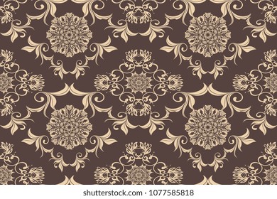 Seamless luxury floral pattern on background. Floral ornament on background. Luxurious wallpaper pattern. Trendy wallpaper pattern