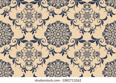 Seamless luxury floral pattern on background. Floral ornament on background. Luxurious wallpaper pattern. Trendy wallpaper pattern