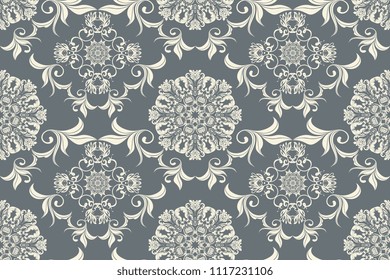 Seamless luxury floral pattern on background. Floral ornament on background. Luxurious wallpaper pattern. Trendy wallpaper pattern