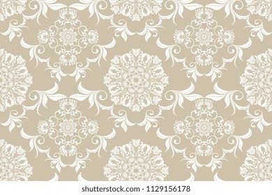 Seamless luxury floral pattern on background. Floral ornament on background. Luxurious wallpaper pattern. Trendy wallpaper pattern