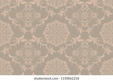 Seamless luxury floral pattern on background. Floral ornament on background. Luxurious wallpaper pattern. Trendy wallpaper pattern