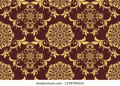 Seamless luxury floral pattern on background. Floral ornament on background. Luxurious wallpaper pattern. Trendy wallpaper pattern