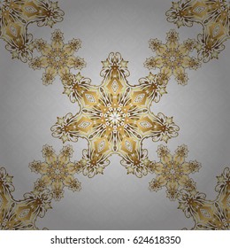 Seamless luxury gold patern with triangular scales. Vector gray background with golden elements for your creativity.