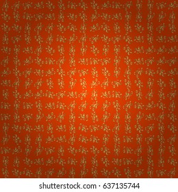 Seamless luxury gold patern with triangular scales. Vector orange background with golden elements for your creativity.