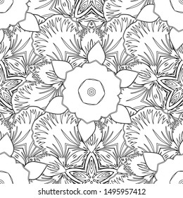 Seamless luxury motley patern with triangular scales. Vector pattern with black and white elements for your creativity.