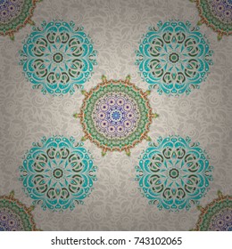 Seamless luxury motley patern with triangular scales. Vector pattern with green and brown elements for your creativity.