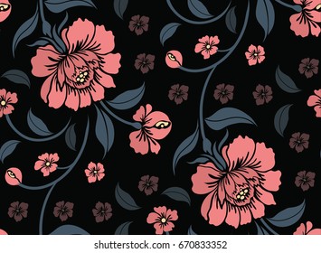 Seamless luxury pattern with flowers
