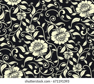Seamless luxury pattern with flowers
