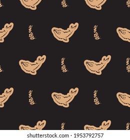 Seamless luxury pattern with whales in simple style. Good for covers, fabrics, postcards and printing. Vector illustration.