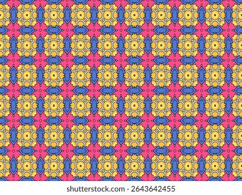Seamless Luxury Visual Background Design Tile Geometric Shape Endless Perspective Wallpaper Textile Digital Template Interior Fashion Texture Art Symmetric Decoration Fabric Graphic Cloth Pattern.