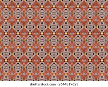Seamless Luxury Visual Background Design Tile Geometric Shape Endless Perspective Wallpaper Textile Digital Template Interior Fashion Texture Art Symmetric Decoration Fabric Graphic Cloth Pattern.