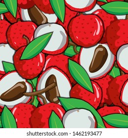 Seamless lychee Pattern
vector Background for fabric textile, banners and print - Vector