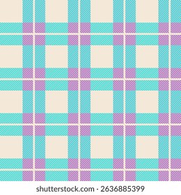 Seamless madras pattern. The checkered design involves overlapping lines and squares. Design for textile, fabric, curtain, wrapping.