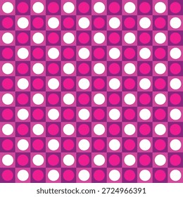 Magenta sem emenda e padrão quadriculado roxo com pontos polka alternados. padrão de tecido	