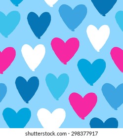 Seamless mail pattern. Cute doodle background with letters, camera, fruits, and other beautty elements [Converted]