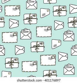 Seamless mail pattern. Endless texture for wallpaper, fill, web page background, surface texture.