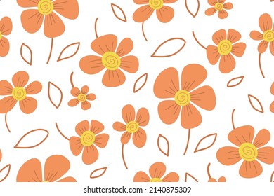 seamless Maio laranja pattern with orange flowers 18 may day