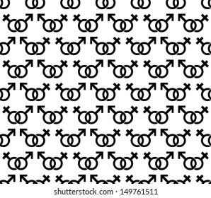 Seamless Male & Female Pattern Background Vector