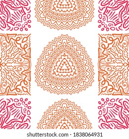 Seamless mandala. Abstract pattern floral diwali ornament. Vector illustration