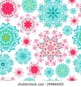 Seamless mandala background. Hand drawn vector illustration.
