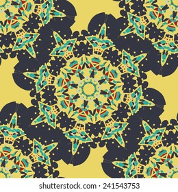 Seamless mandala background. Vintage decorative element. Hand drawn background. Islamic, arabic, indian, ottoman, asian motifs