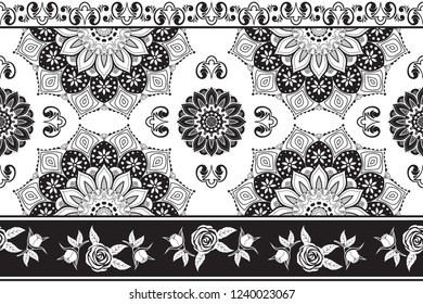 seamless mandala border design (Vector)