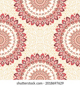 Seamless Mandala Colorful Motif Design