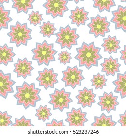Seamless mandala floral pattern. Abstract background. Vector illustration
