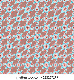 Seamless mandala floral pattern. Abstract background. Vector illustration