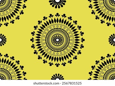 Seamless mandala floral pattern design for fabric carpets wallpaper background ornament tile card art print textile