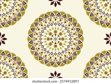 seamless mandala geometric floral  pattern design for ornament ceramic carpet fabric embroidery wallpaper background textile art print 