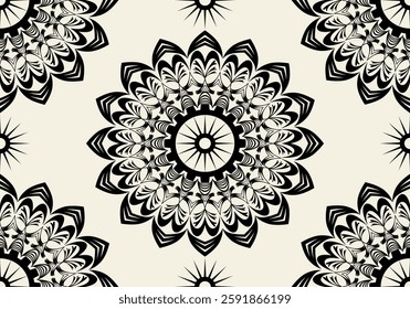 seamless mandala geometric floral  pattern design for ornament ceramic carpet fabric embroidery wallpaper background textile art print home decoration