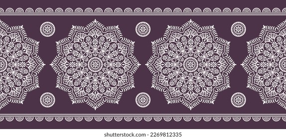 Seamless mandala ornament. Traditional Arabic, Indian motifs. 