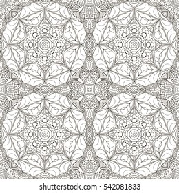 Seamless Mandala pattern. Coloring Seamless ornament for your creativity