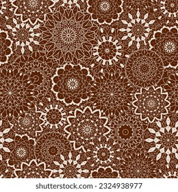 Seamless mandala pattern. Islam, Arabic, Indian, ottoman, turkish motifs. Oriental endless background for wallpaper, wrapping paper, textile