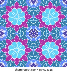 Seamless mandala pattern. Islamic motifs. Kaleidoscope.