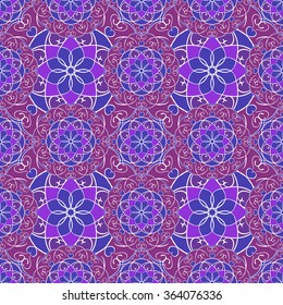 Seamless mandala pattern. Islamic motifs. Kaleidoscope.