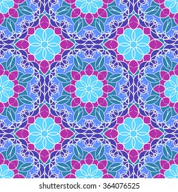 Seamless mandala pattern. Islamic motifs. Kaleidoscope.