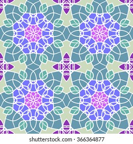 Seamless mandala pattern. Islamic motifs. Kaleidoscope.