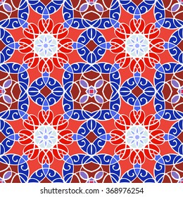 Seamless mandala pattern. Islamic motifs. Kaleidoscope.
