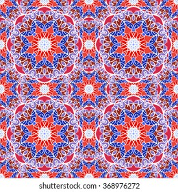 Seamless mandala pattern. Islamic motifs. Kaleidoscope.