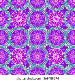 Seamless mandala pattern. Islamic motifs. Kaleidoscope.