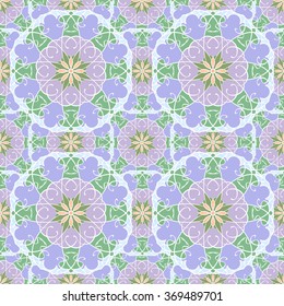 Seamless mandala pattern. Islamic motifs. Kaleidoscope.
