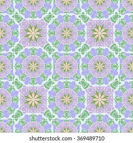 Seamless mandala pattern. Islamic motifs. Kaleidoscope.