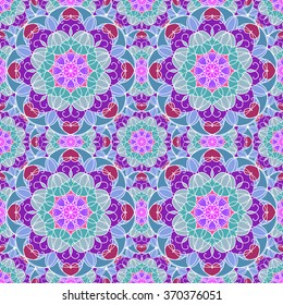 Seamless mandala pattern. Islamic motifs. Kaleidoscope.