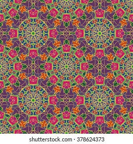Seamless mandala pattern. Islamic motifs. Kaleidoscope.