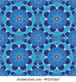 Seamless mandala pattern. Islamic motifs. Kaleidoscope.