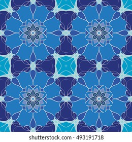 Seamless mandala pattern. Islamic motifs. Kaleidoscope.