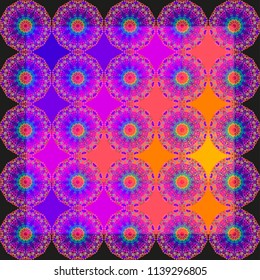 seamless mandala pattern on colorful backgrounds